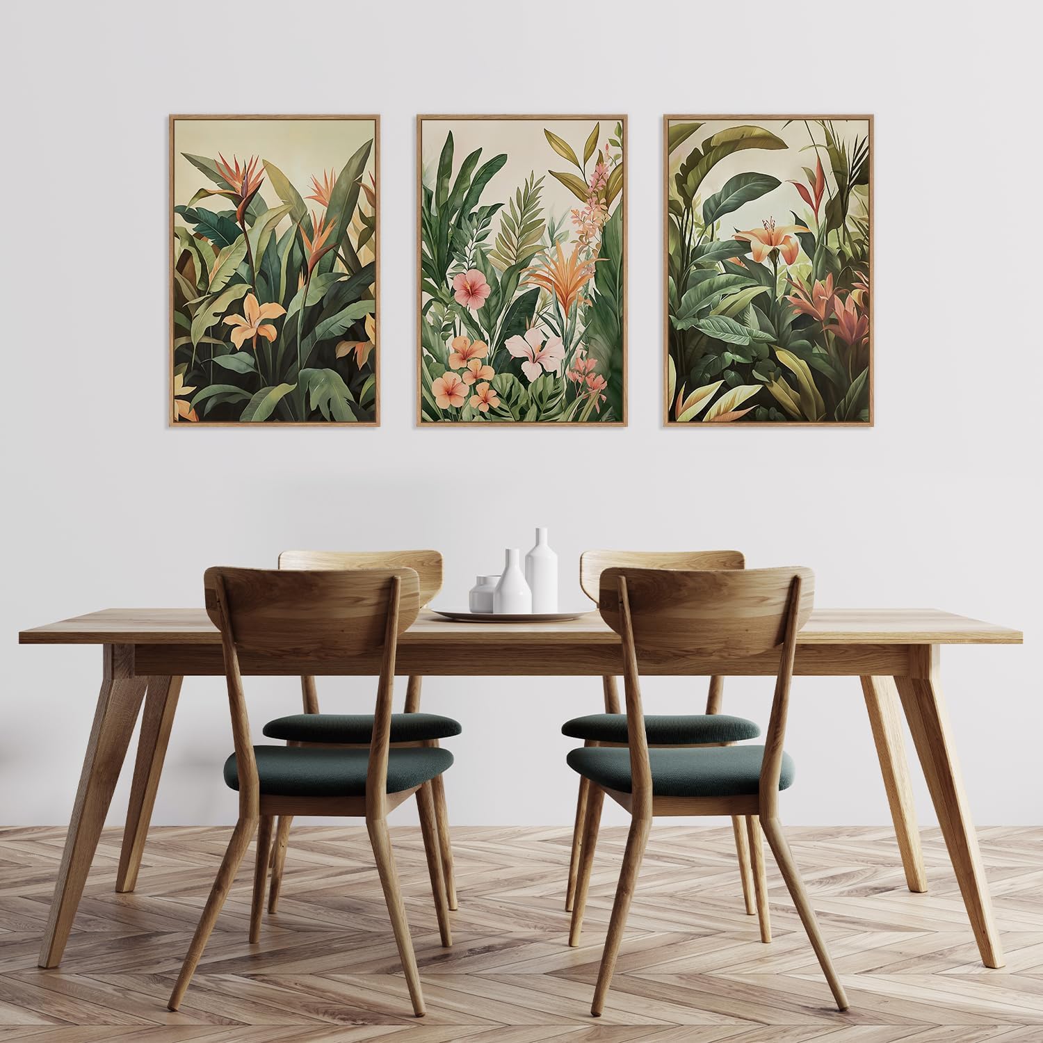 Plant Parenting - 3pcs/set frameless Canvas Painting Minimalist Green