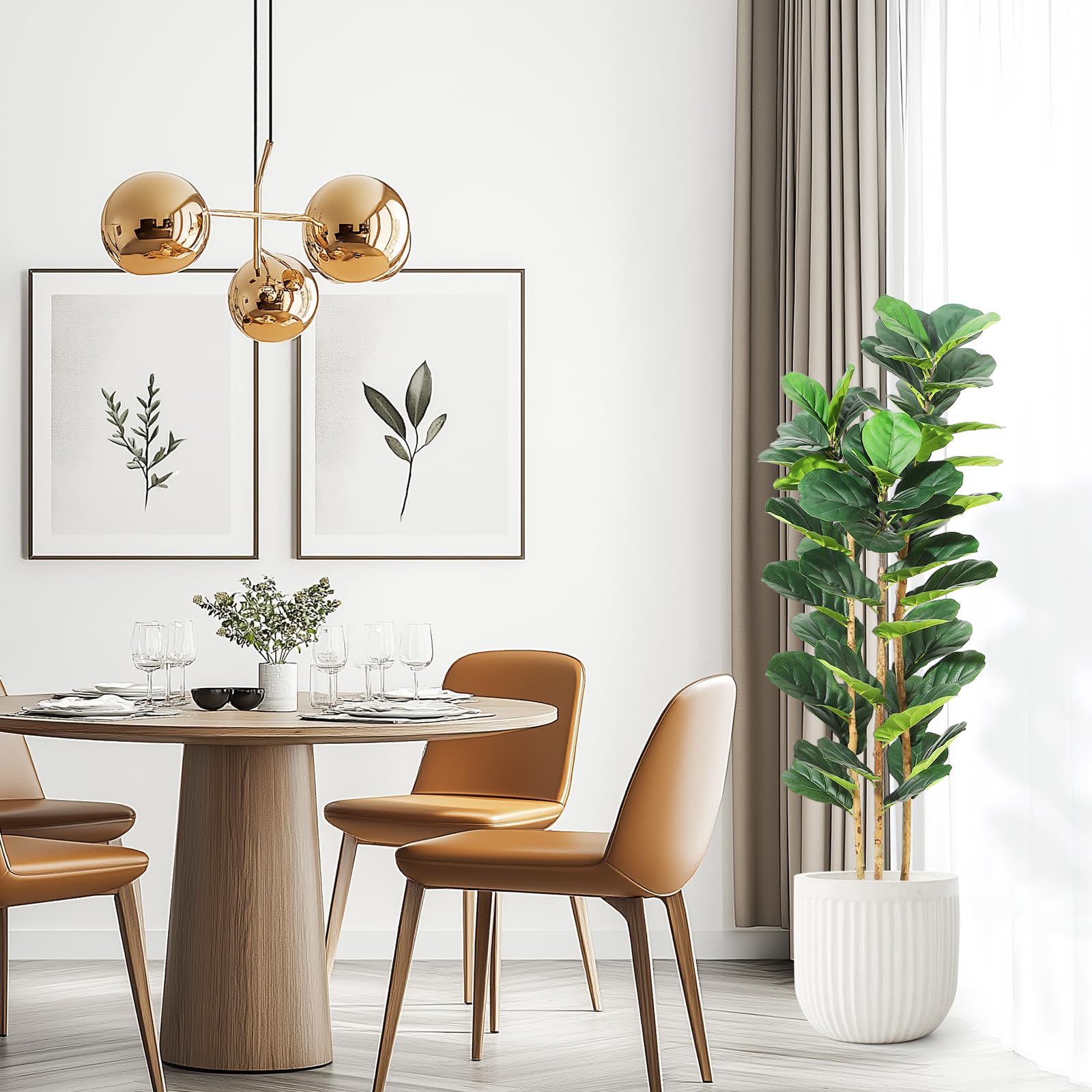 Artificial Fiddle Leaf Fig Tre - Rubber Plant Ficus review and price